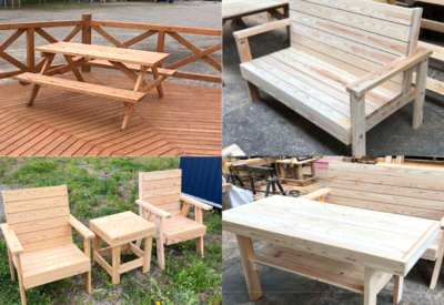 塩谷町　シオヤハウス　組み立て式テーブル・椅子